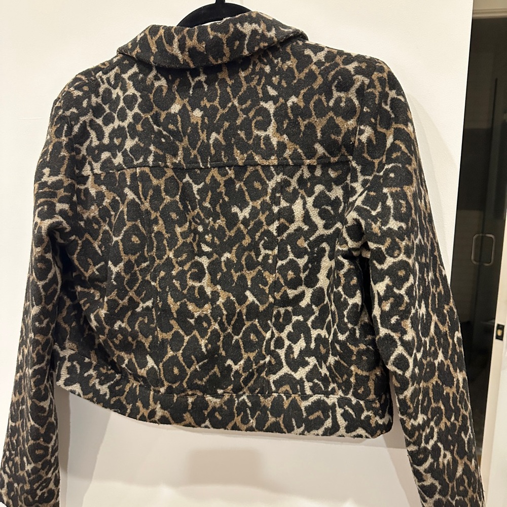 Forever 21 Leopard Print Cropped Jacket - Brown/Black - Picture 3 of 3
